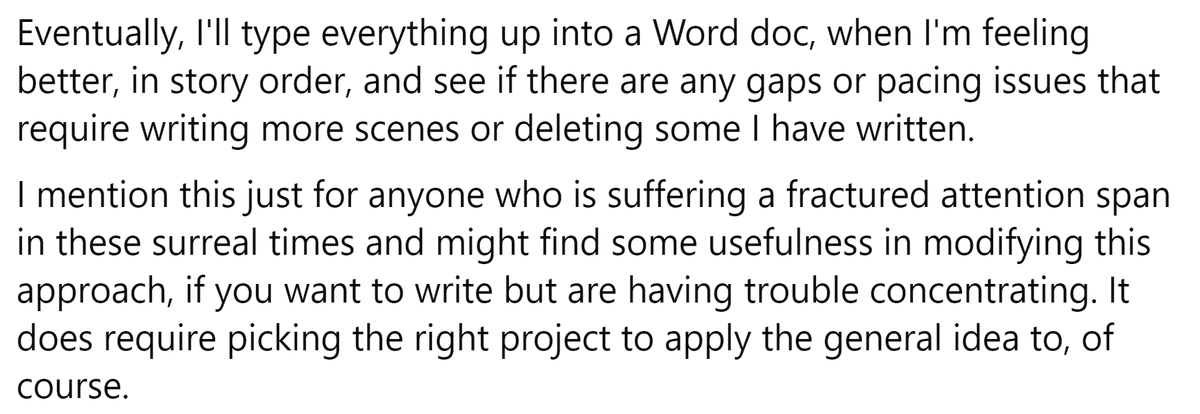 jeffvandermeer's tweet photo. Writing process: Just in case some part of this, which is really about how do you deal with fragmentation and stress and write, might be adaptable or of use. It's also fine to forgive yourself for not writing. Also, it's fine to write out of order and in snippets u assemble later https://t.co/dhhtlhGGNd
