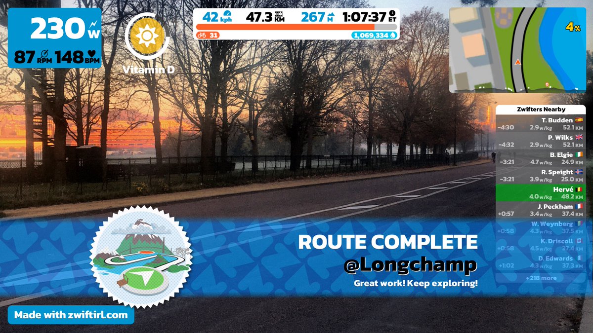 HBE92's tweet photo. Le segment Longchamp https://t.co/lXEjRhRchr sur @Strava, il serait cool sur @GoZwift connecté avec les Champs Elysées https://t.co/7qv1CBsLRV => https://t.co/EsbhKURToC 😎 @velolongchamp https://t.co/KDl8bYqy51