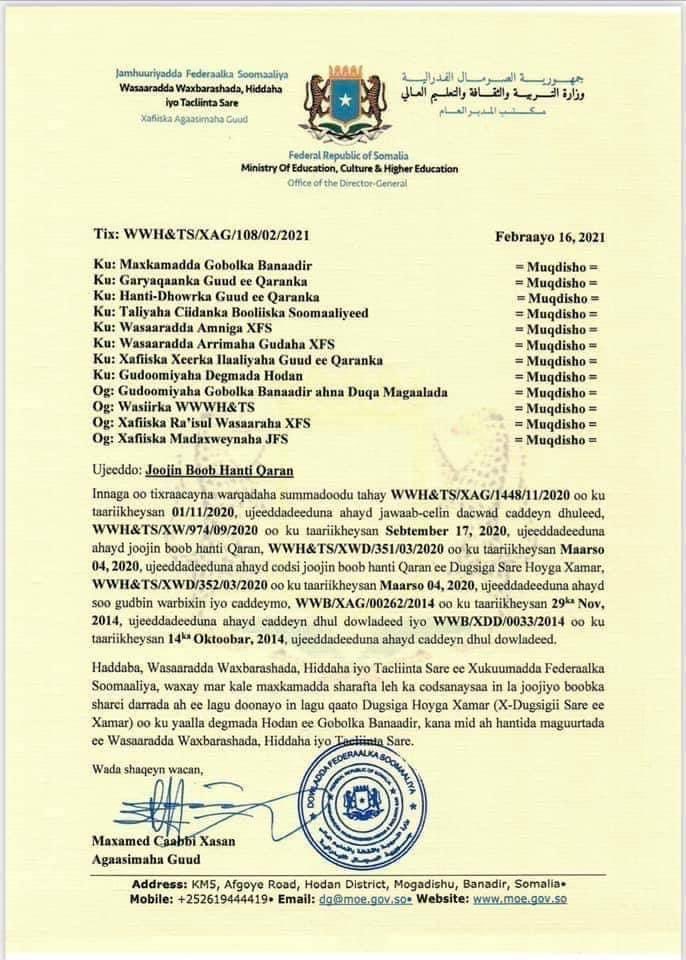 moechesomalia's tweet image. Waxaa guuleystay dadaalkii ay Madaxda Wasaaradda ay ugu jireen badbaadinta hantida ma guurtada ah ee @moechesomalia, Waxaa sidoo kale dadaalka qeyb ka ahaa @AWGBanaadir. Waxaan u mahad celineynaa Madaxda Qaranka oo soo farageliyay boobka lagu hayay hantida Qaranka. #Somalia
