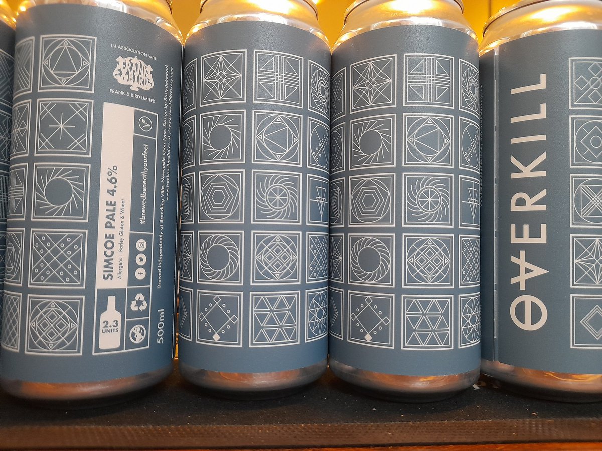 Our second beer from #Gosforth based <a href="/OverkillBrewery/">OverkillBrewery</a> has landed today. 
SIMCOE PALE
Brewed, fermented and canned downstairs in the <a href="/brandlingvilla/">Brandling Villa Ⓥ</a> cellar 
Proper small batch, just 280 x 500ml cans at a time. We are the only outlet in #Newcastle City Centre to stock these beers🤠