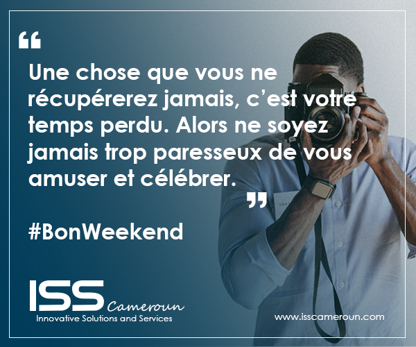 isscameroun's tweet photo. Une chose que vous ne récupérerez jamais, c'est votre temps perdu. Alors ne soyez jamais trop paresseux de vous amuser et célébrer.
Bon week-end!

#BonWeekend #isscameroun #vidéosurveillance #sécurité https://t.co/vvgJy72wuP