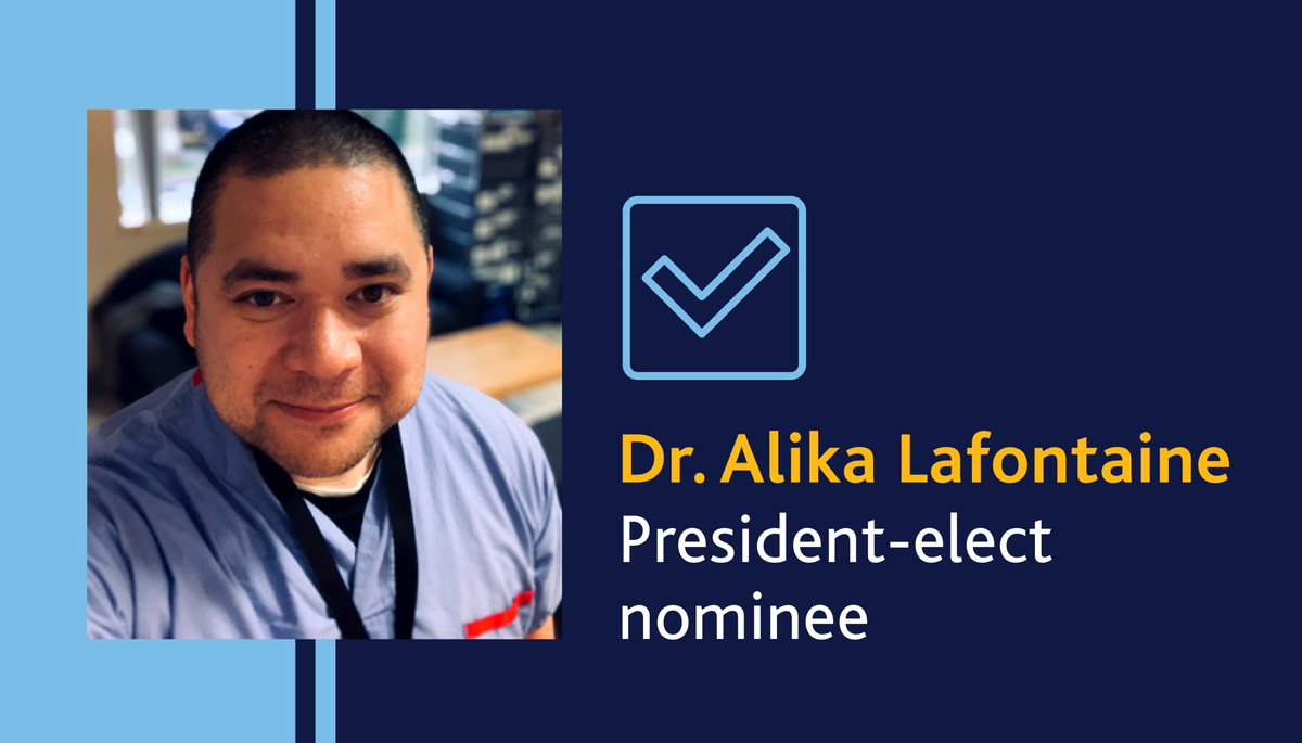 CMA_Docs's tweet image. Dr. Alika Lafontaine has been elected as 2021 CMA president-elect nominee. Congratulations to @AlikaMD, an award-winning physician who practises anesthesia in Grande Prairie, Alberta: bit.ly/3dT60YX #CDNhealth