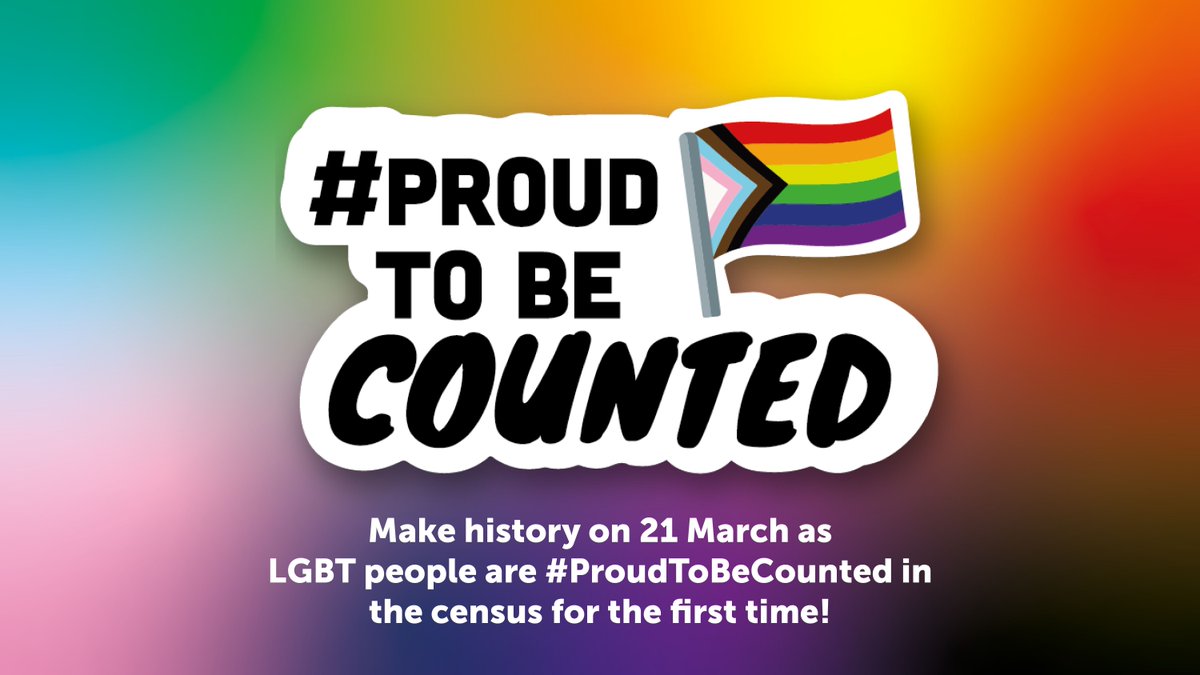 For the first time ever LGBT people will be able to record their sexual orientation and gender identity in the census! 🏳️‍🌈🏳️‍⚧️

Make history and be #ProudToBeCounted on 21 March!