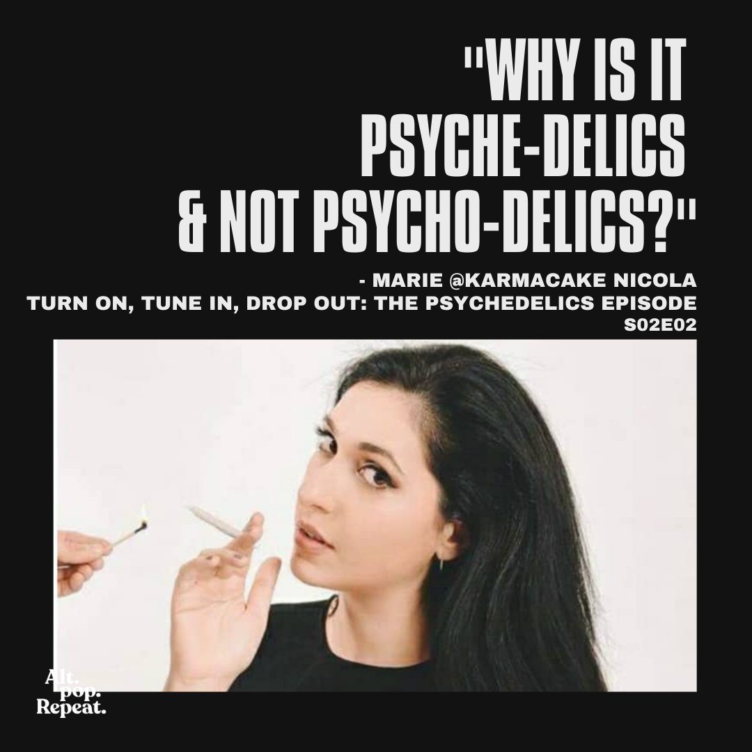 AltPopRepeat's tweet photo. We're asking the hard questions in our latest episode of alt.pop.repeat. 😉

Why not tune in right now at https://t.co/4m22tzihGM or at 3pm EST on @dash_radio's #DashTalkX to hear us map out the key events that brought psychedelics to the mainstream with our guest @edsbritton https://t.co/xD6G6BdcVd