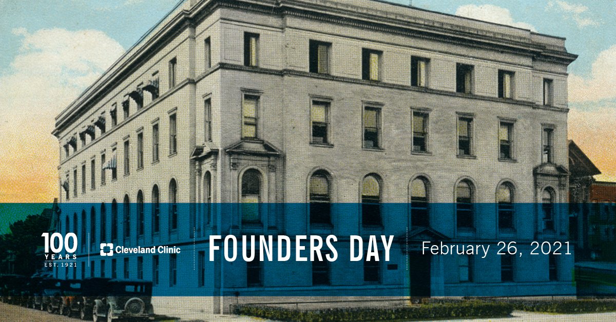 ClevelandClinic's tweet image. Happy Centennial, Cleveland Clinic! 🎉

On this day in 1921, four physicians opened their group practice in Cleveland. 

100 years later, our mission remains the same. #ClevelandClinic100

Help us celebrate today with a special virtual program. 
RSVP: cle.clinic/3kqUW6x