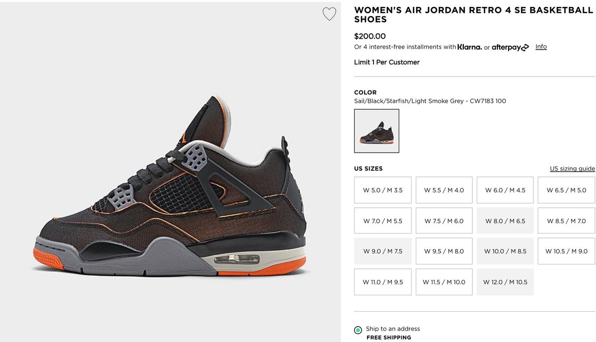 jordan 4 afterpay