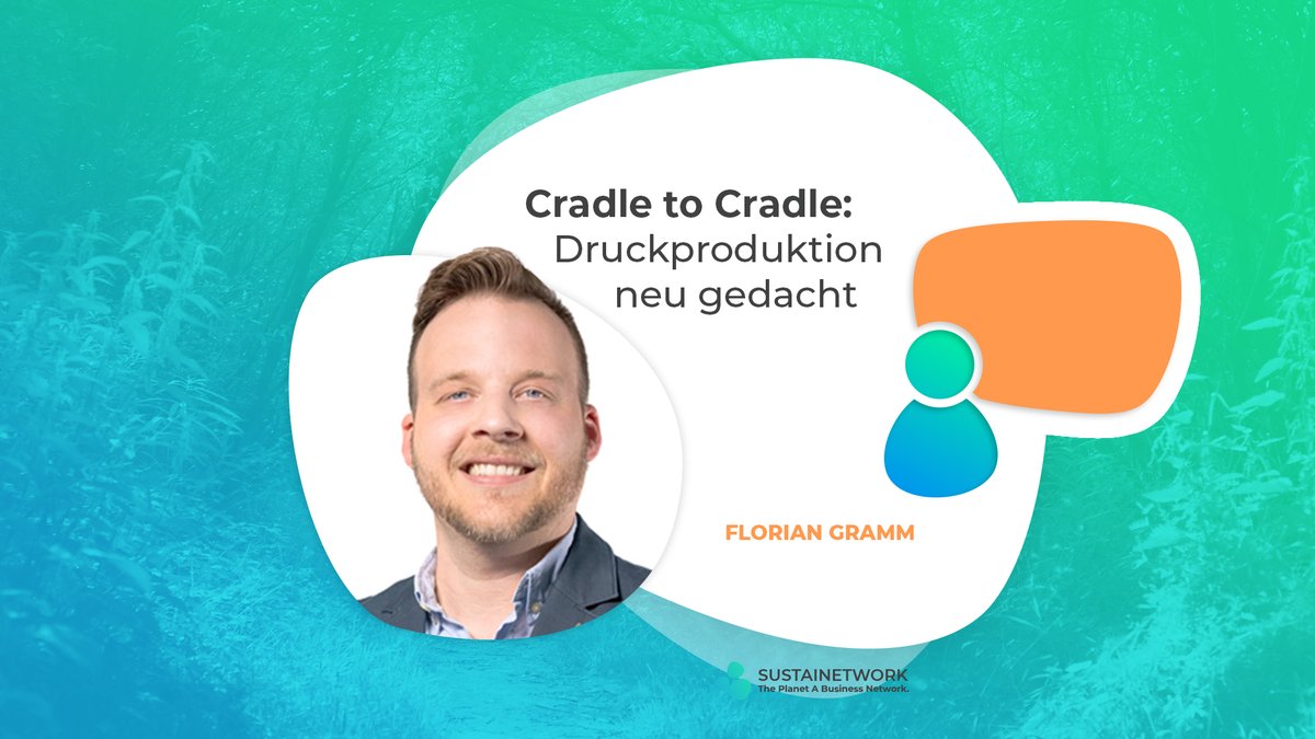 Cradle to Cradle: Druckproduktion neu gedacht | Mittwoch am 3.3.21 um 13 Uhr im #sustainetwork :

➡️ 1. Was ist Dein Thema, worüber möchtest Du sprechen?
Das Thema ist cradle to cradle in der Druckindustrie und anderen Industriezweigen. 

[ ... ]

sustainetwork.com/event/14-impul…