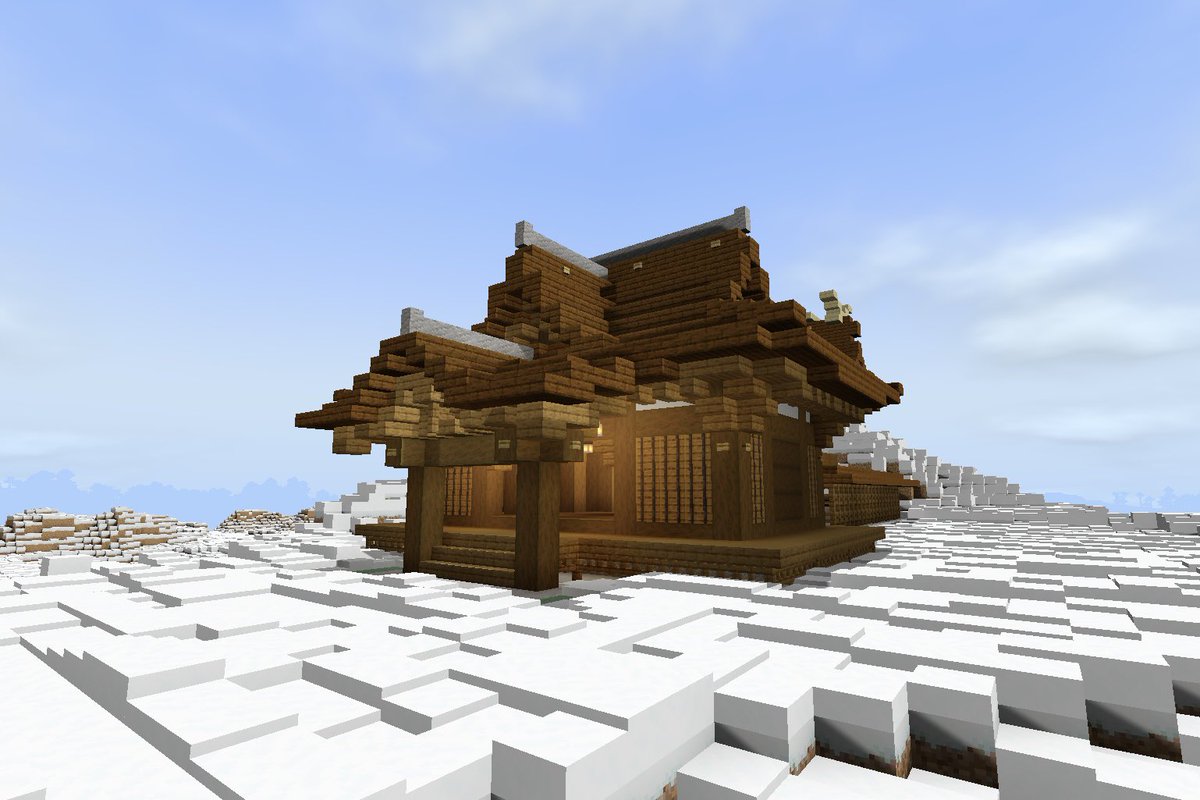 Taisei 雪国の神社 拝殿 本殿 が完成しました マインクラフト Minecraft建築コミュ