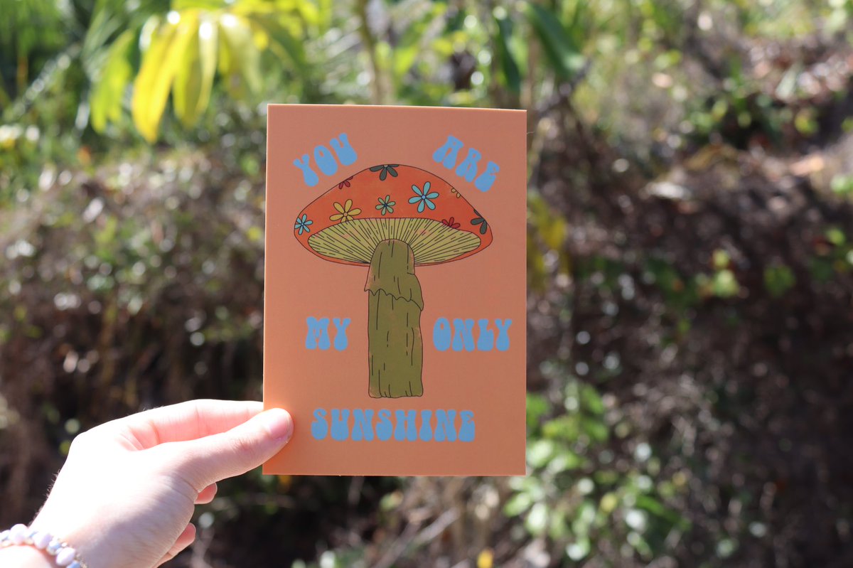 RoselynnDesigns's tweet photo. You Are My Only Sunshine Postcard 🌞🍄 https://t.co/cfX43sFs5n
