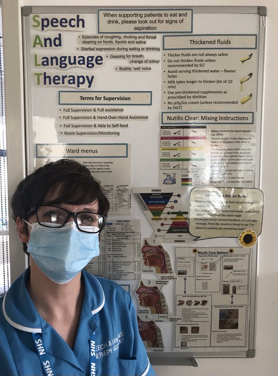 Tina our amazing SLT assistant has created a ward board on Egerton supporting them with their patients and dysphagia ⁦@ESHT_TCS⁩⁦ ⁦@ESHT_OOH⁩  ⁦@ESHT_Medicine⁩ ⁦@Smith8Anita⁩ #excellenceincare
#ourmarvellousteams
#workingtogether
