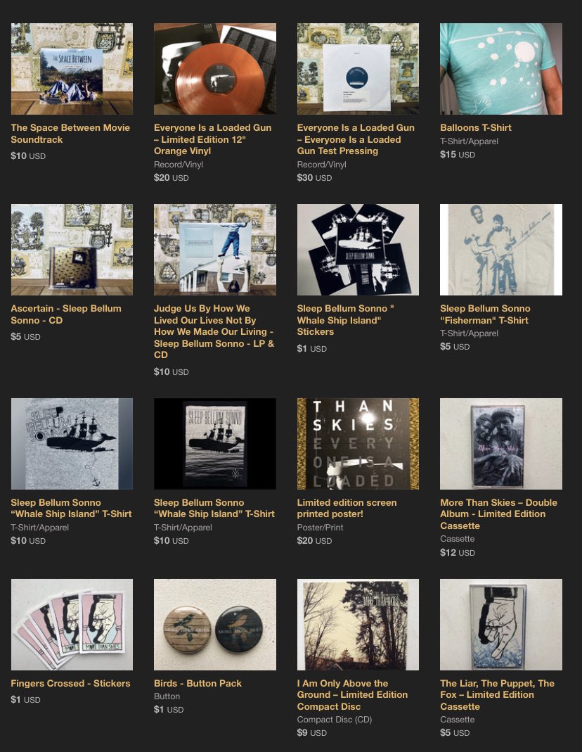 We’ve got some super rare merch up for bandcamp Friday! morethanskies.bandcamp.com/merch