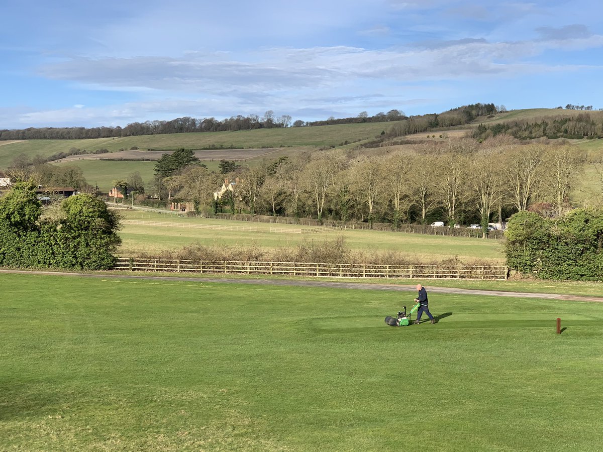 Great to give all the fine turf areas their first cut of the year, spring is on its way #greenkeeping