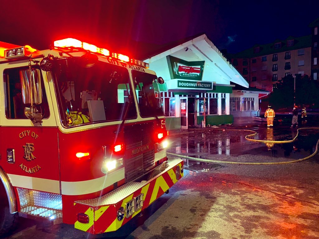 Atlanta Fire Rescue (@atlfirerescue) on Twitter photo The fire that occurred at <a href="/krispykreme/">Krispy Kreme</a> Doughnuts (295 Ponce de Leon) on February 10th, 2021 has been determined to be a result of ARSON. We are seeking the public’s help in identifying & locating the suspect in these pictures. Up to $10,000 reward. 1-800-282-5804 #AFRD The fire that occurred at <a href="/krispykreme/">Krispy Kreme</a> Doughnuts (295 Ponce de Leon) on February 10th, 2021 has been determined to be a result of ARSON. We are seeking the public’s help in identifying & locating the suspect in these pictures. Up to $10,000 reward. 1-800-282-5804 #AFRD