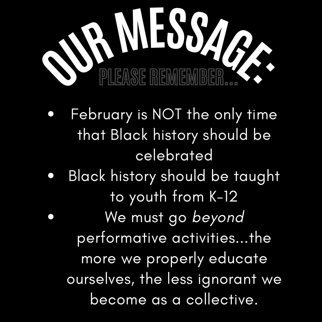 sja_bhc's tweet photo. BHC sincerely hopes that students + teachers at Joan were able to learn something impactful during this month. We encourage everyone to continue to seek out knowledge on Black history and further educate yourselves beyond the month of February 🤎 https://t.co/tUz6FpnIuA