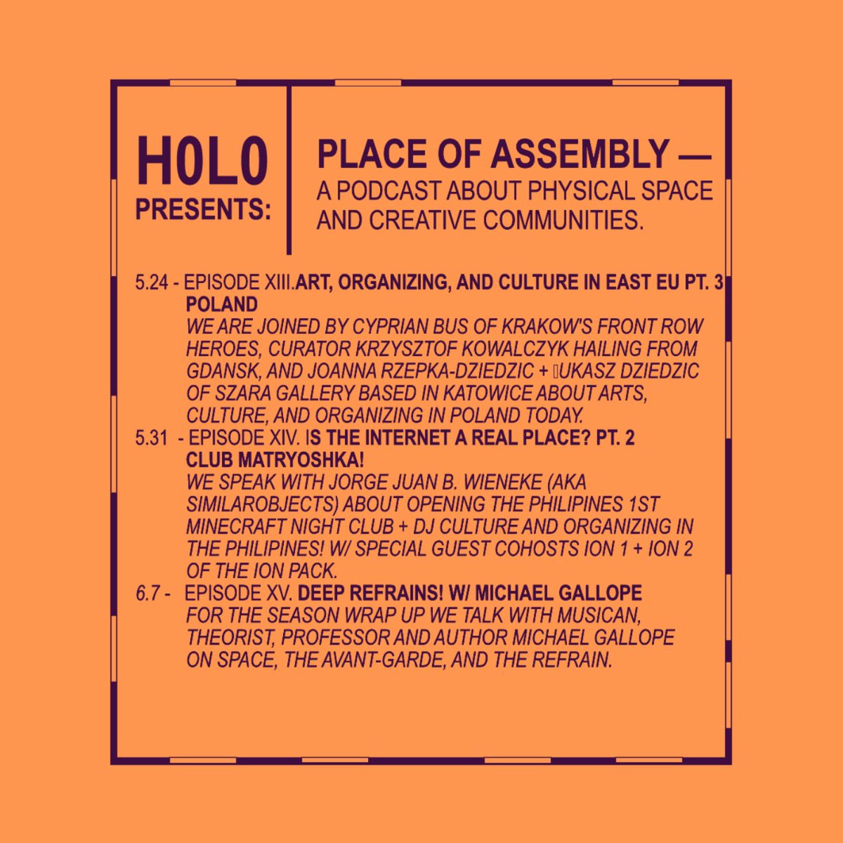 #Repost @diamondterrifier
・・・
♒♒♒🧬🧬🧬⛓⛓⛓🔜
Place of Assembly Pod back up starting 3.1 w 15 new eps! Check it ! 
👁👁👁
Doing deep dives 🤿🤿🤿 on upstate NY, China, Eastern EU ➕➕➕ is the internet a real place ❓ n a lot more ♾ 
Very psyched for these next 15!