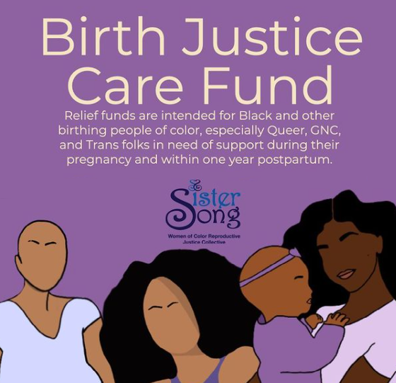 SisterSong_WOC's tweet photo. SisterSong just re-launched our Birth Justice Care Fund.  Help Black and other people of color in Georgia and North Carolina with support for birthing and postpartum care! 
Learn more, become a partner and/or donate: https://t.co/AE0EioDBCw. https://t.co/L7ZDTqMrbt