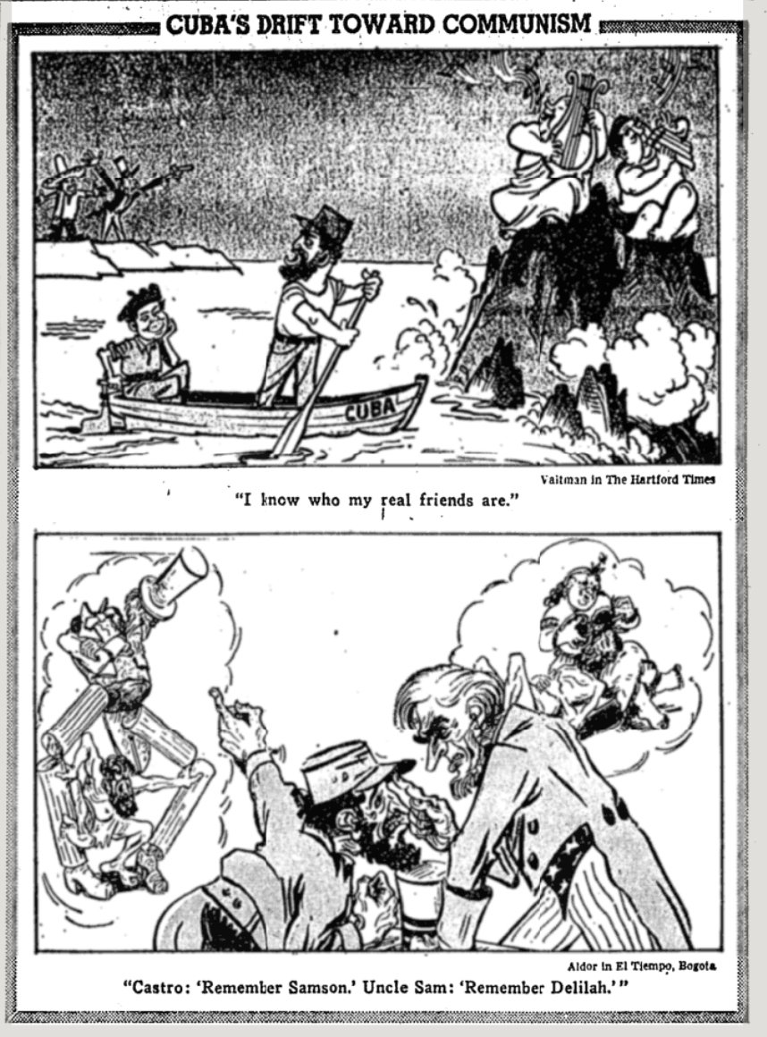 yesterdayintrav's tweet photo. Some choice political cartoons from the NYTimes during Castro's New York visit for the U.N. General Assembly in 1960. Check out the episode: https://t.co/U3XlyiWbrl https://t.co/vLDegzbOP7