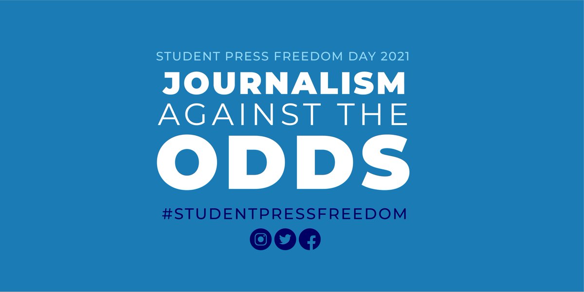Student Press Freedom Day is finally here! Make sure you use #studentpressfreedom in your posts so we can RT you! Learn more about the day here: bit.ly/3aqAUo9