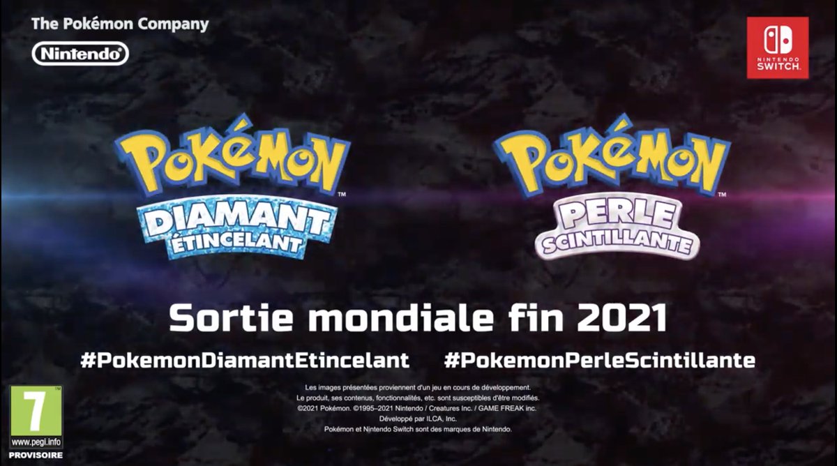 SiteEternia's tweet photo. Les remakes 4G sont officialisés #PokémonDiamantEtincelant et #PokémonPerleScintillante seront les prochains RPG Pokémon sur #NintendoSwitch prévus pour la fin de l'année 2021 https://t.co/0lvABVtnOw
