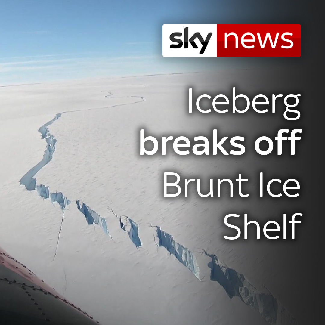An iceberg the size of the English county of Bedfordshire has broken off the 150m thick Brunt Ice Shelf in Antarctica.
Click here for more climate news: https://t.co/J4M6wyUwj5 https://t.co/UUxINBxthc
