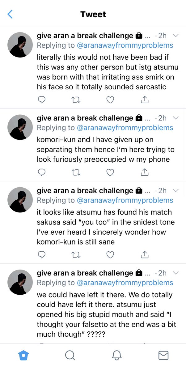 twelve: aran’s struggle tweets