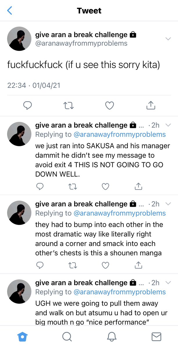 twelve: aran’s struggle tweets