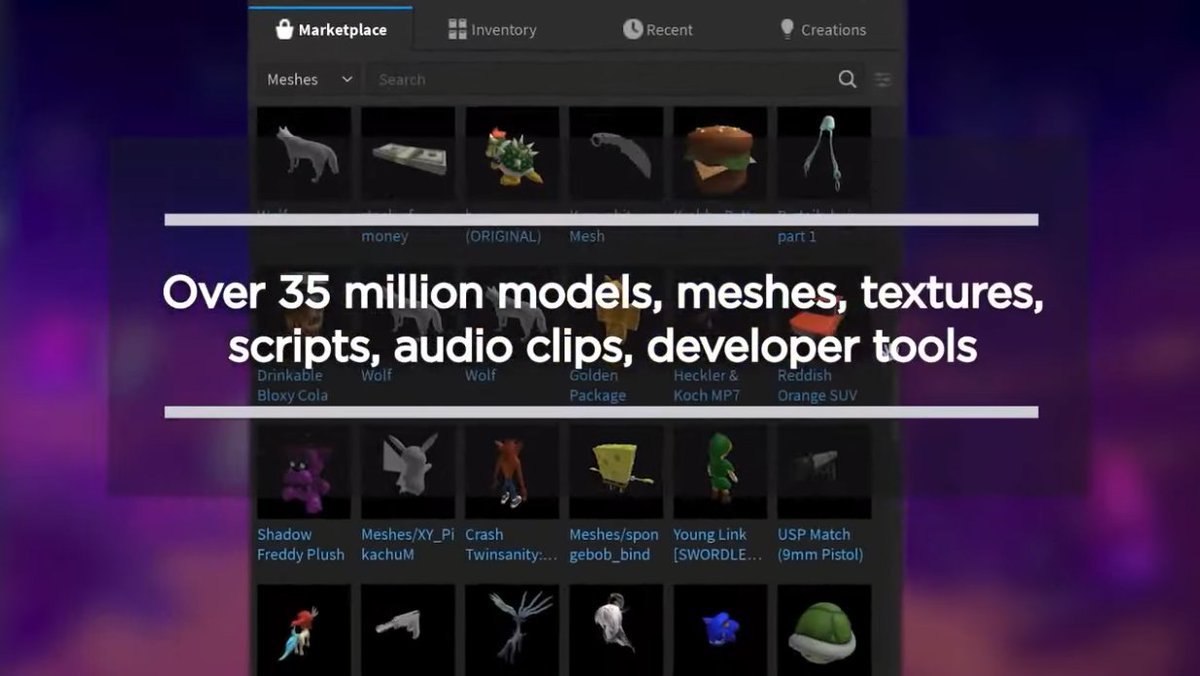 Bloxy News On Twitter As Of December 31 2020 There Are Over 35 Million Models Meshes Textures Scripts Audio Clips And Developer Tools Within The Roblox Developer Marketplace Roblox Robloxdev Investorday Https T Co Nspv7fef9o - roblox inventory audio