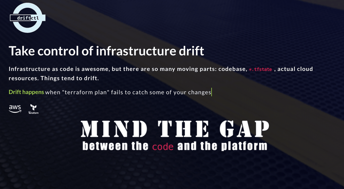 booyaa's tweet photo. #ICYMI #driftctl, it allows you to detect configuration drift between your #terraform project and the #cloud infra (#AWS for now, but #Azure could be on this year's roadmap). I like that this tool can detect config changes not already managed by terraform. https://t.co/2441u1XTOZ https://t.co/Fu0aOiu8NJ