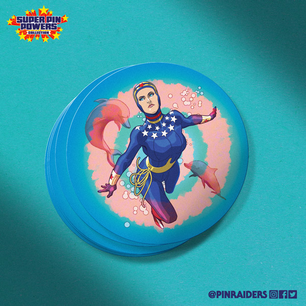 FREE STICKER included when you pre-order our Wonder Water pin! 

ALL PRESALES START TONIGHT AT 6PM PST/9PM EST!🐬🌊💫

#SuperPinPowers #WonderWoman