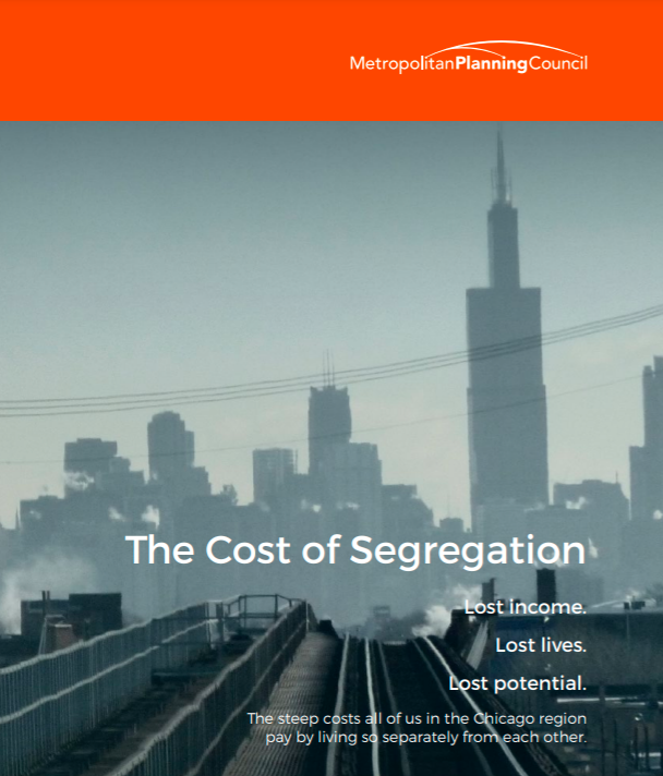 Metroplanners's tweet photo. When Black and Brown people cannot finance homes in the same neighborhoods as white people, that’s segregation. @Chicago, we cannot continue to operate under these standards. Learn more from our #CostofSegregation report here: https://t.co/NfoRcXpZu0 https://t.co/6c7L6VwPPU