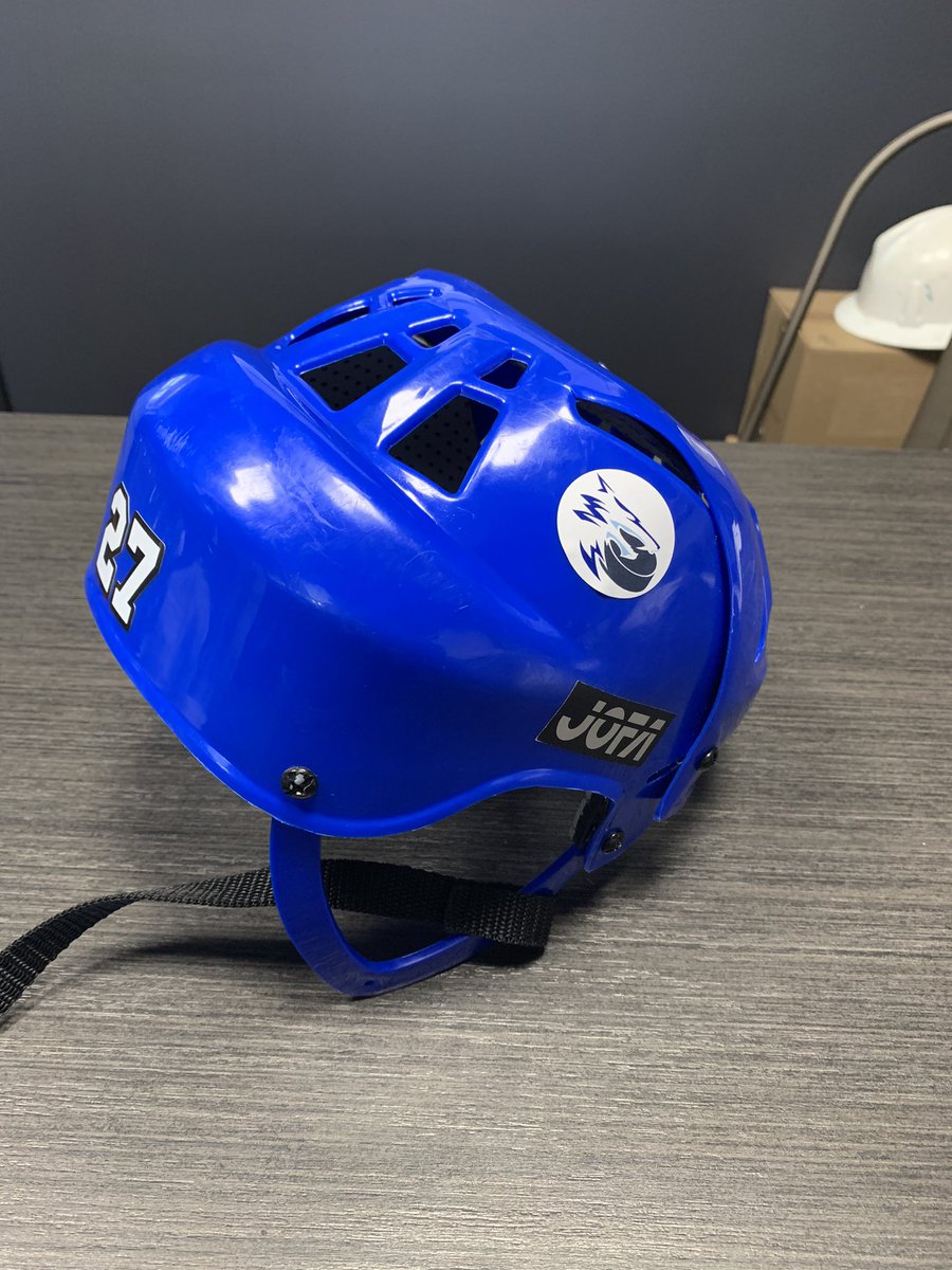 IceJrBhockey's tweet photo. New helmets for the team next year!!!  Just waiting to get COVID approved!  #nomasks. #blueisourcolour https://t.co/nWyOm8jCwa
