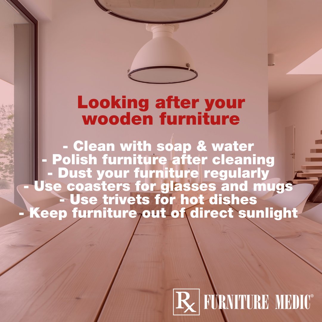 Here are some tips on how to look after your wooden furniture 👍👍

#furniturecare #furnituretips #furnituremedic