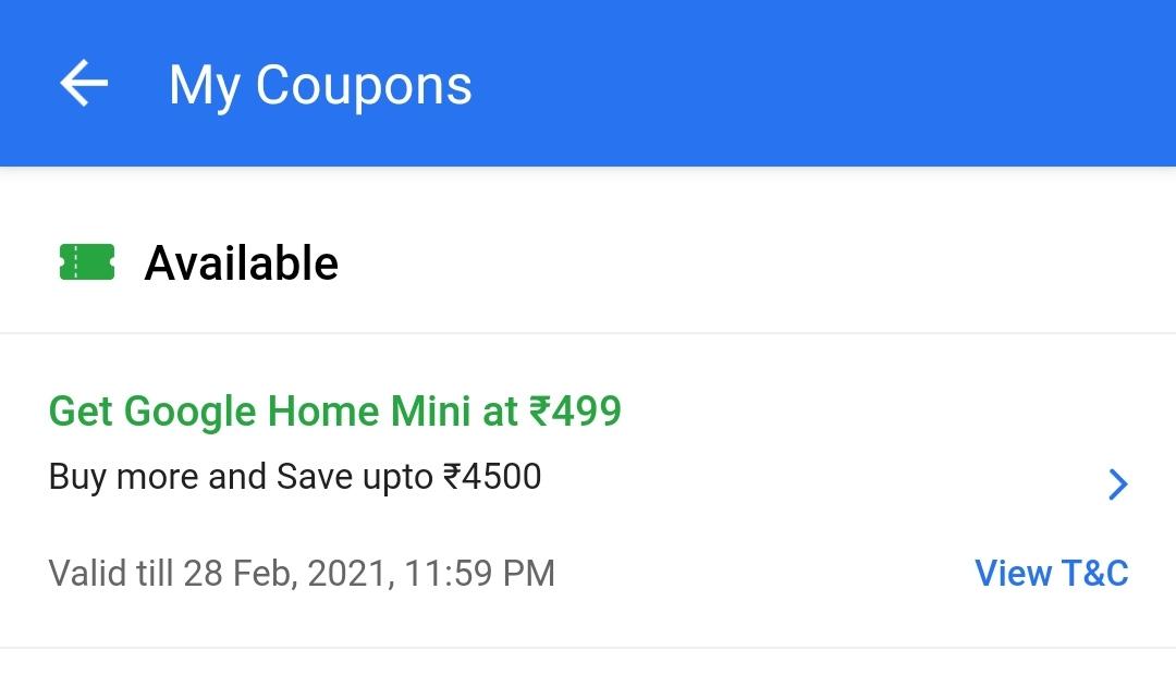 NGhiriya's tweet photo. @digitechsahil @Flipkart @flipkartsupport @Google I have received Google home mini game Voucher @₹499 but it's is not working,I am unable to redeem that voucher. I have talked team Flipkart regarding this, they're saying talk to google regarding this,this voucher is valid 28 Feb https://t.co/uWPG75Dpdy