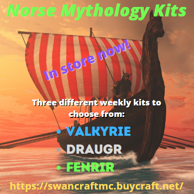 SwanCraftMC's tweet photo. It's finally here!
Get your new Norse Mythology Kits today and check out all 3 exciting collections! ⛵🧚🏽‍♂️

only on https://t.co/2ppBKzvvmH https://t.co/WrohkPxHel
