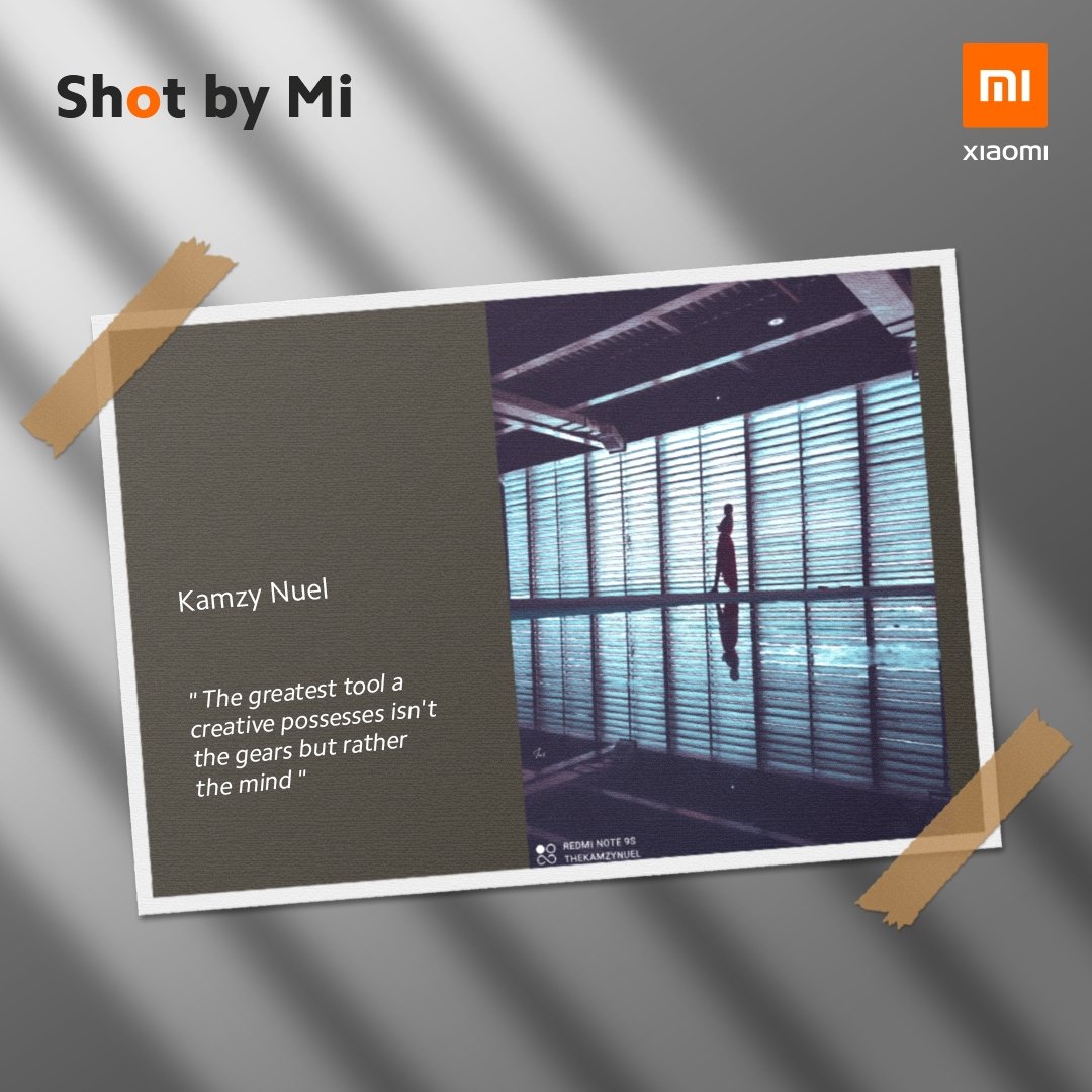 XiaomiNigeria's tweet image. "I enjoy the freedom my #RedmiNote9S gives me to create"❤️

I am @thekamzynuel and I am excited by the art I create with my Redmi Note 9S lens🙂😁

#ShotByMi
#PowerYourCreativity
#MiAndYouBetterTogether