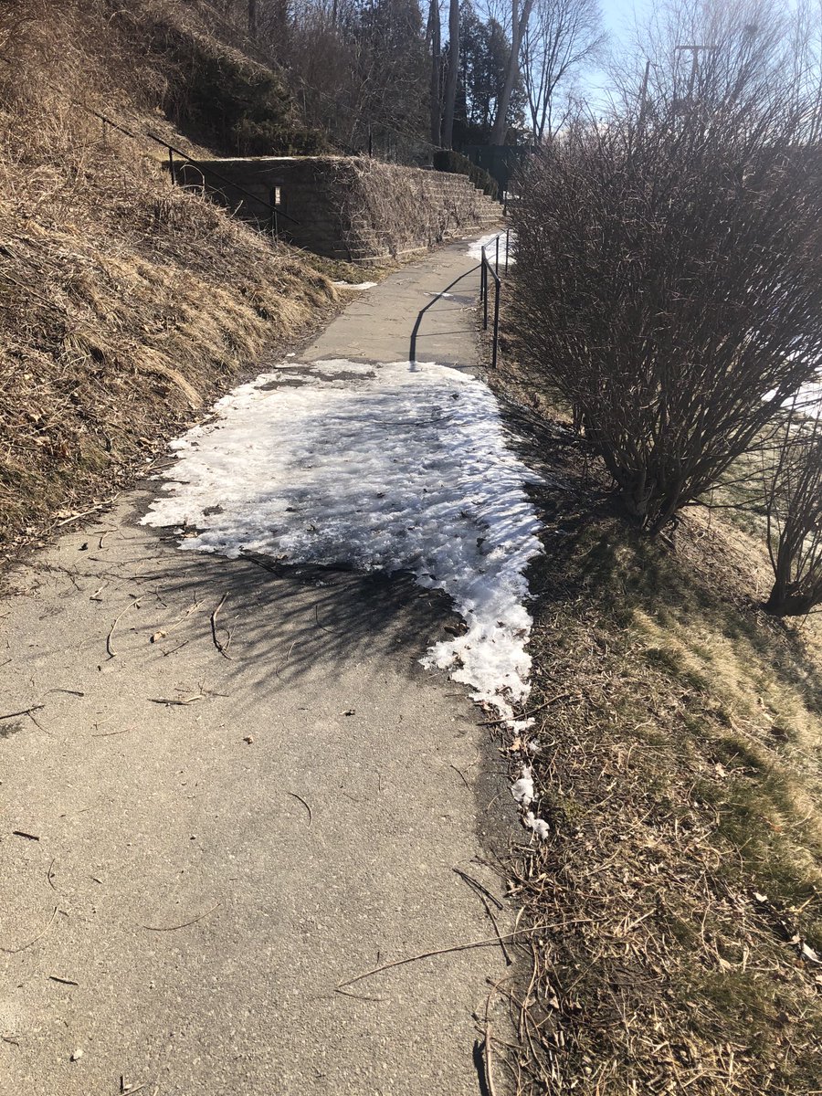 Amazing how little shade it takes to slow the melting at this time of year.