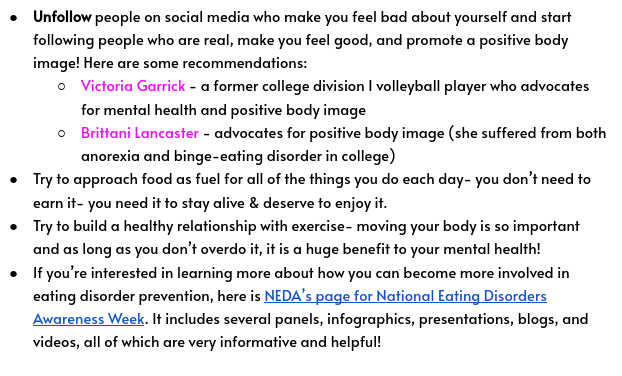 HMHS_OMM_Club's tweet photo. Here are some tips for eating disorder prevention, building a better body image, and/or eating disorder recovery :) https://t.co/qlfaTgyACY
