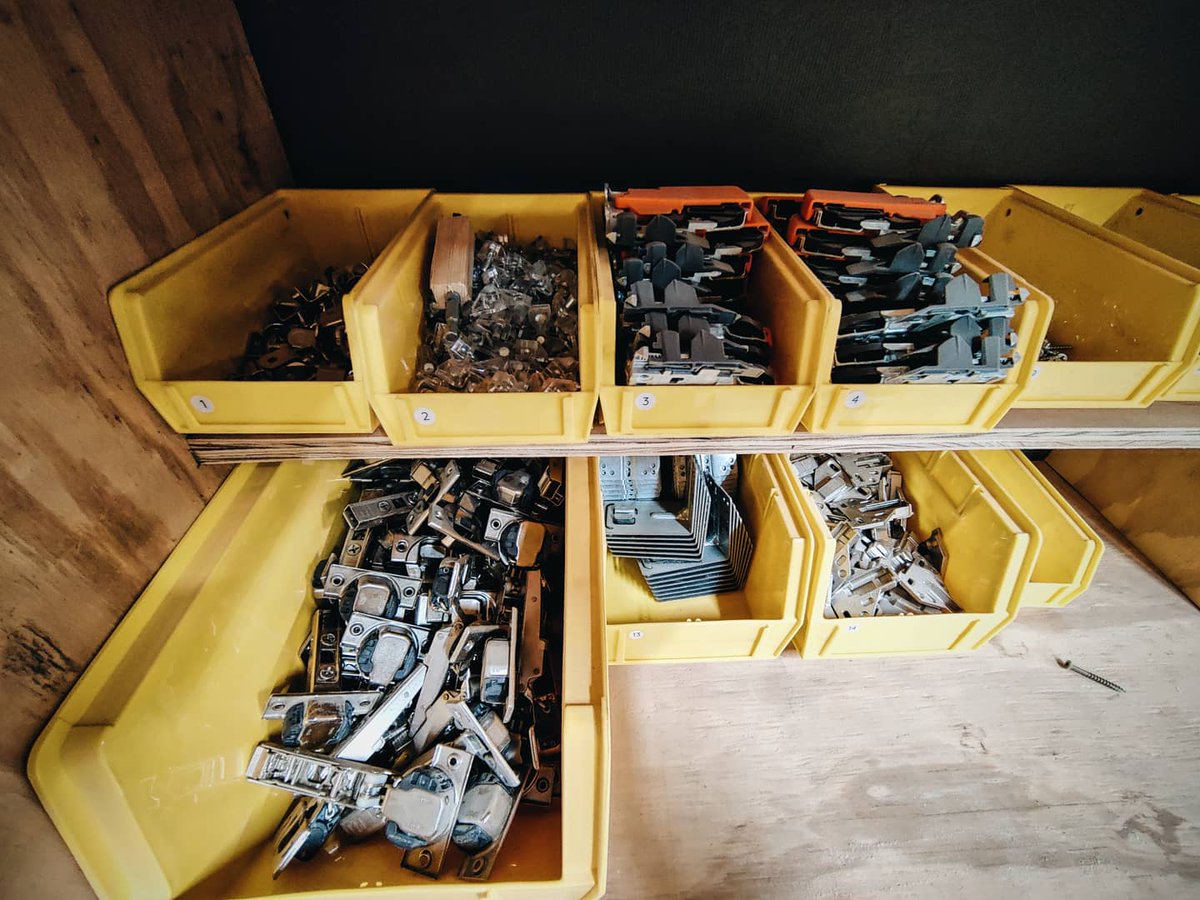 windriverbuilt's tweet photo. No glamorous tiny home pics to see here! These are just a few of the raw materials, fasteners & parts that go from their bins and racks into a beautiful finished home. You're home.
#windrivertinyhomes #tinyhome #tinyhomebuilders #craftsmen #sustainable #lesshousemorehome https://t.co/eUEHhDx7FV