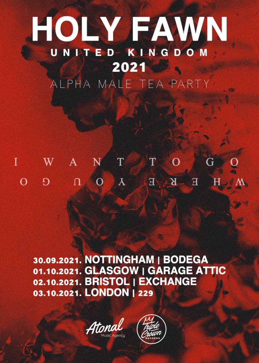 Alpha Male Tea Party (@alphamaletparty) on Twitter photo A TOUR. YES A TOUR.
We are super excited to be supporting the incredible <a href="/HOLY_FAWN/">HOLY FAWN 🥀</a> on their UK tour in the Autumn.
So happy to be finally getting out there to play Infinity Stare for you and in such great company too.
See you there, yeah? A TOUR. YES A TOUR.
We are super excited to be supporting the incredible <a href="/HOLY_FAWN/">HOLY FAWN 🥀</a> on their UK tour in the Autumn.
So happy to be finally getting out there to play Infinity Stare for you and in such great company too.
See you there, yeah?