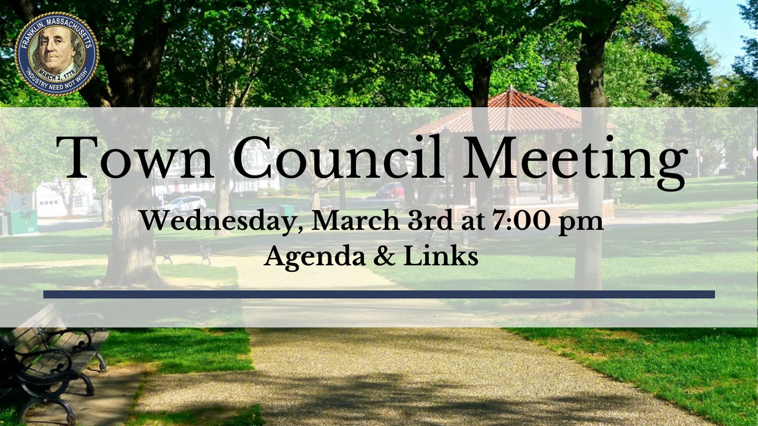Franklin, MA: Town Council Meeting - Mar 3, 2021 - Agenda Franklin, MA: Town Council Meeting - Mar 3, 2021 - Agenda