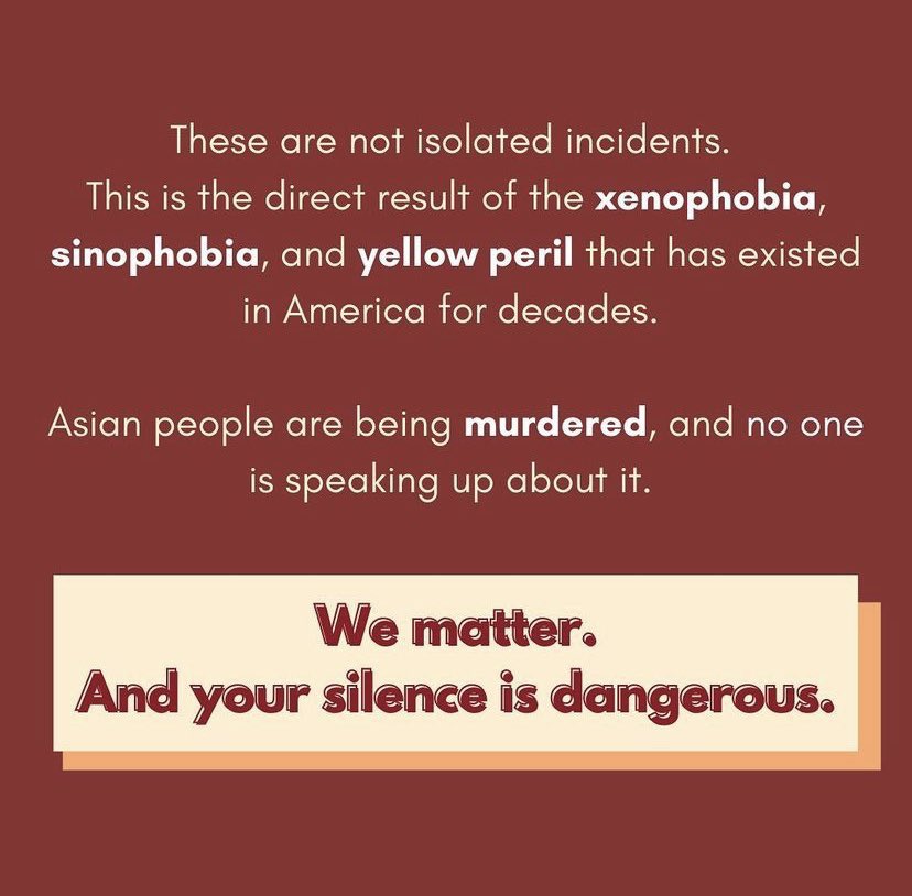 Join me in standing up to anti-Asian racism. Hate crimes against Asians are on the rise and needs to stop. <a href="/dearasianyouth/">Dear Asian Youth</a>