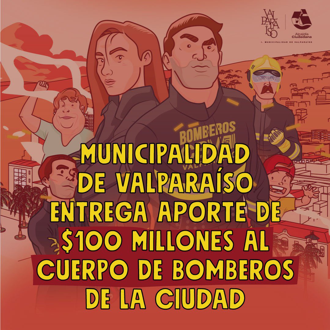 ¡Una muy buena noticia! La <a href="/MunicipioValpo/">Muni Valparaíso</a> APROBÓ de forma unánime aporte a <a href="/CBV1851/">Bomberos Valparaíso</a> Cuerpo por $100 millones. Es un hecho histórico porque es primera vez que la Municipalidad realiza un aporte de estas características. ¡Todo nuestro apoyo a Bomberos!