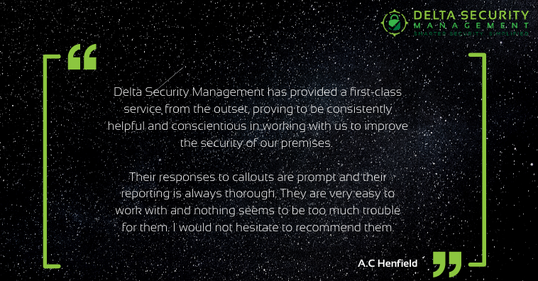 deltasec1's tweet photo. #FeedbackFriday has to be our favourite time of the week, here at Delta HQ!

Results speak for themselves, so why not get in touch for a free quote or simply the best security advice in town:  https://t.co/gsCerHDaLS 

#smartersecurity #security #feedback #securitycompany https://t.co/8VocILVNqz
