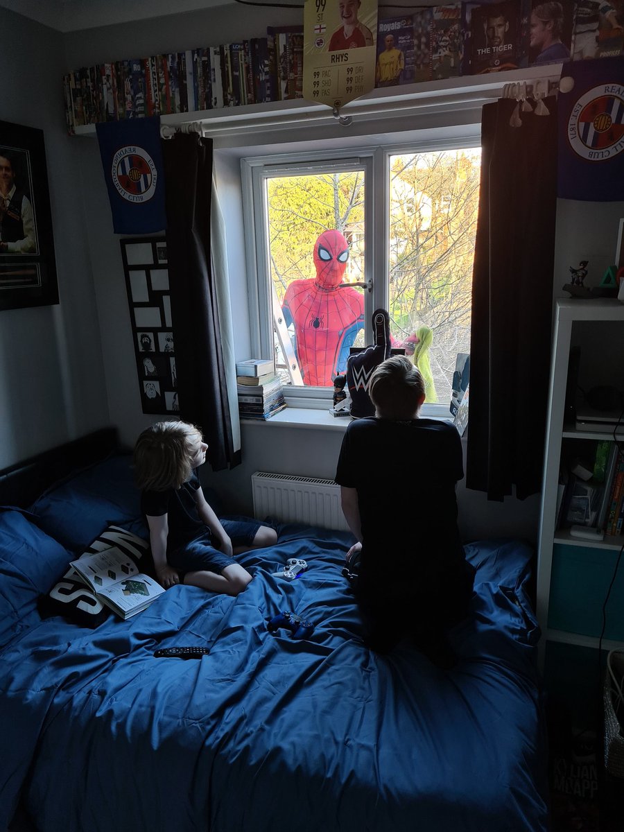 When lockdown 3.0 /shielding gets you down, you can count on #spiderman to give you a boost. #downsyndrome #shielding #covidheroes #berkshire 
(Thank you @cswwindowcleaning for being our covid hero)