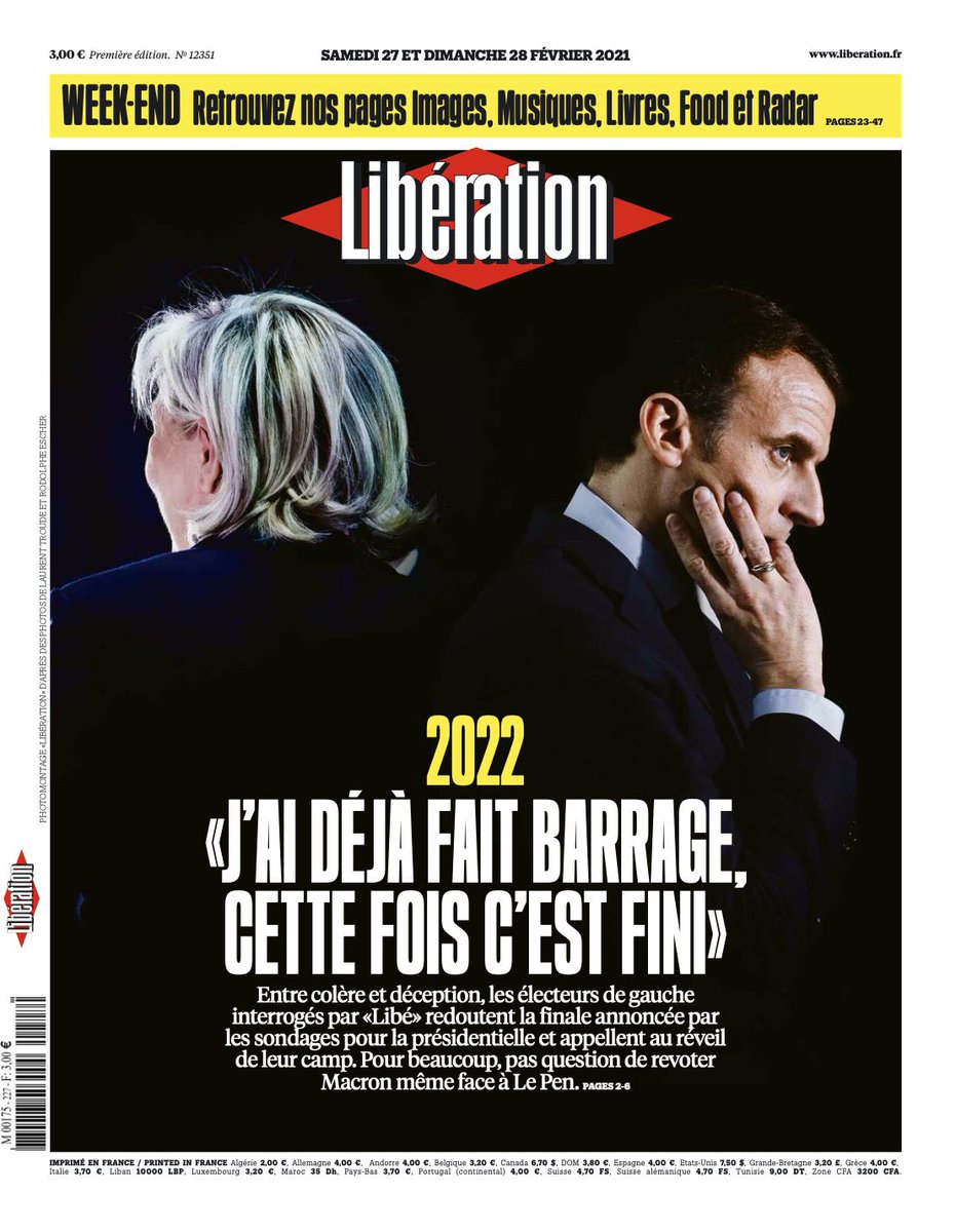 19 ans séparent ces deux unes de #Libe. 
On y lit autant un naufrage journalistique que la perte du sens des valeurs d’une partie de la #gauche française.