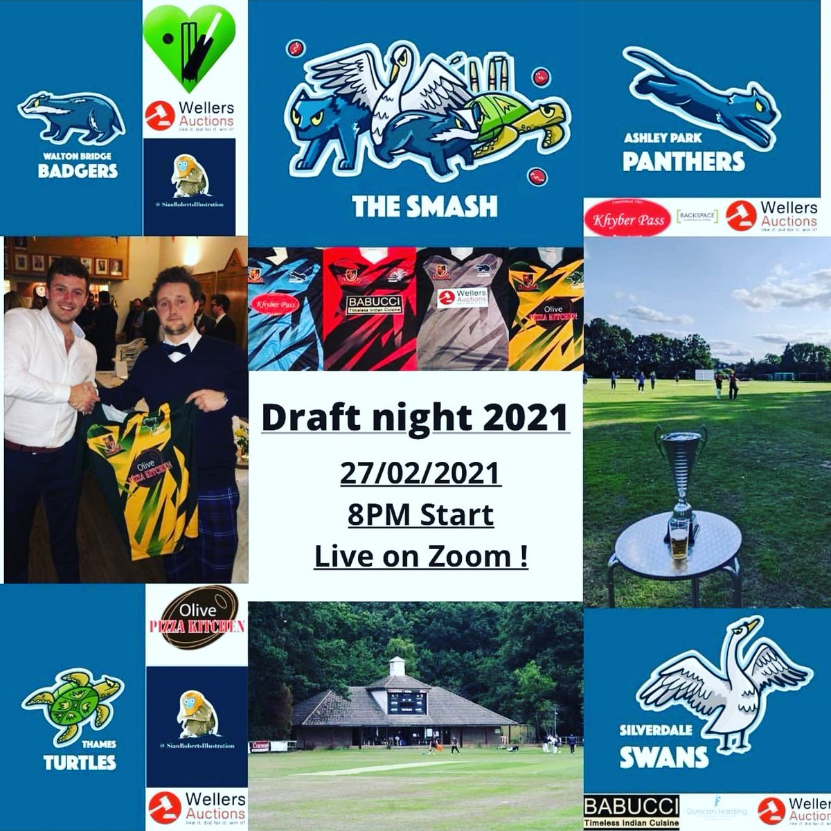 <a href="/WOTcricket/">Walton-on-Thames CC</a> <a href="/PRWotta/">WoTTA</a> <a href="/GeorgeCates/">George Cates</a> #clubcomp #cricketisback #thesmash #draftnight 2021 8pm 27th Feb! Go well fellas x