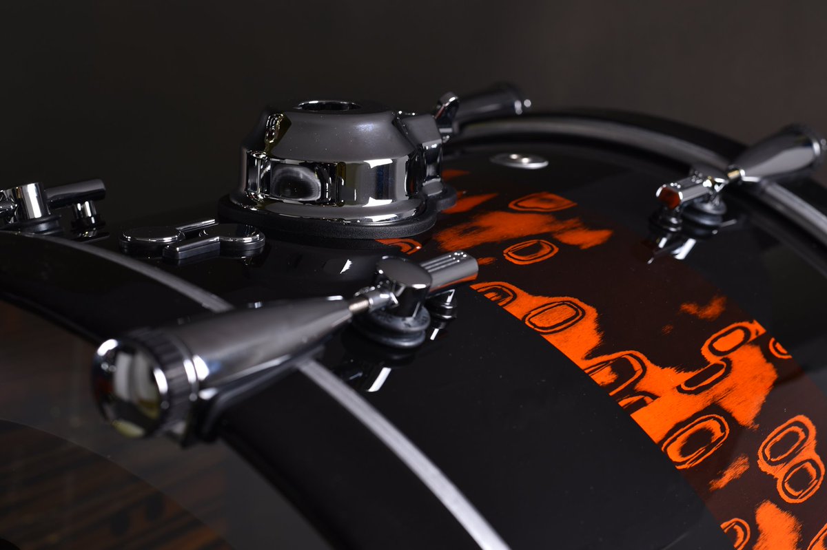 sonordrumco's tweet photo. Happy Finish Friday!! What do you think about this version of our Tribal veneer?!? Orange Tribal Stripes (high gloss) with Tiger Finish veneer inside!! Build your own dream drum today using our 3D kit configurator: https://t.co/xb9fO3DpFR #sonor #sq2 #customdrums https://t.co/DmFzgKtxgA