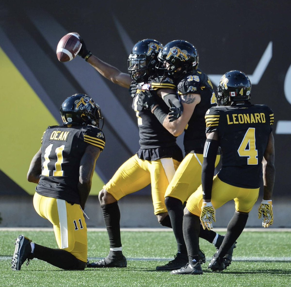 It’s my 1st playoff game in CFL I get a pic 6 on the first play of the game! I knew then it was going to be a good day! 😏