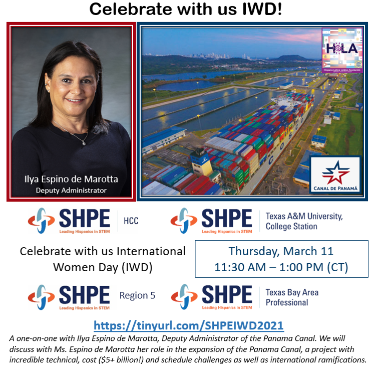 SHPETBAC's tweet photo. Save the day! March 11, 11:30 AM - 1:00 PM (CT)
https://t.co/Fb1eZH2VXt 

We will discuss the biggest challenges and obstacles she faced as a woman in a field predominantly led by men and her advise on how to approach them for success. 

@SHPE @SHPE_region5 @SHPE_region7 https://t.co/TcPEX0bIYN