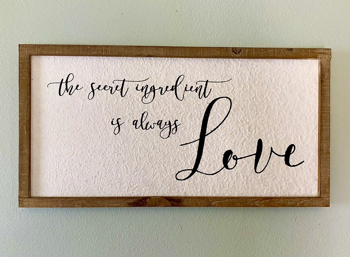 ChefKevinBelton's tweet photo. Found the perfect sign for our house! #love #loveisthesecretingredient #home #walldecor #perfectsign https://t.co/6EnDJf4DkP